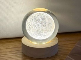 Lampara vidrio esfera holografica
